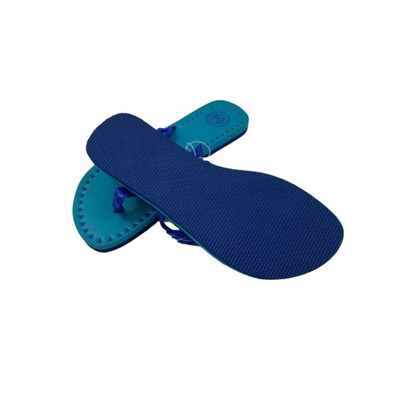 SO Women's Blue on Blue Flip Flops - Picture 4 of 5